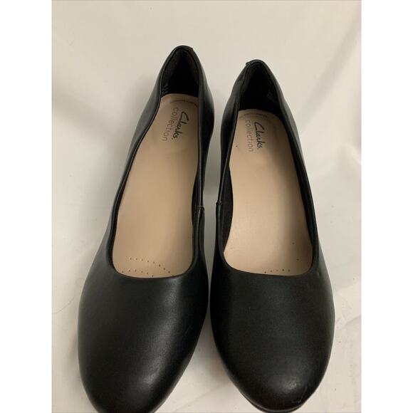 Clarks Adriel Black Platform Pumps Womens 8.5 New Slip On Heels - Picture 2 of 7
